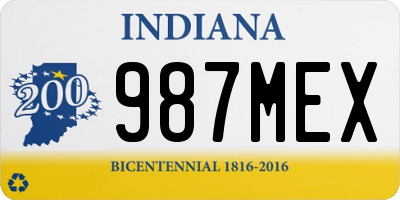 IN license plate 987MEX