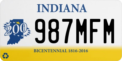 IN license plate 987MFM