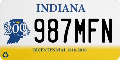 IN license plate 987MFN