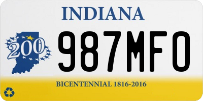 IN license plate 987MFO