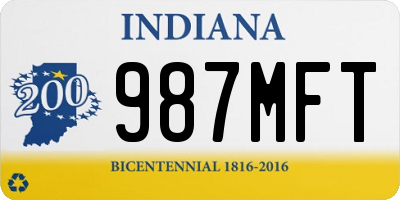 IN license plate 987MFT