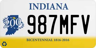 IN license plate 987MFV
