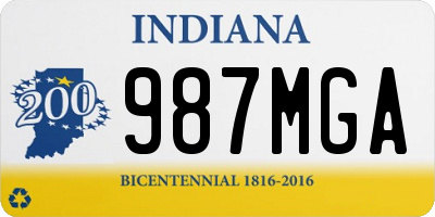 IN license plate 987MGA