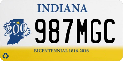IN license plate 987MGC