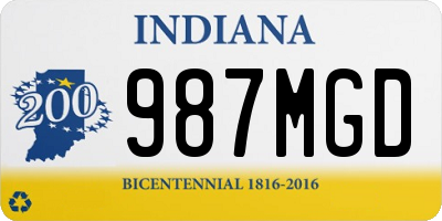 IN license plate 987MGD