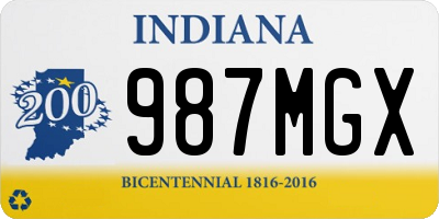 IN license plate 987MGX