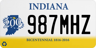 IN license plate 987MHZ