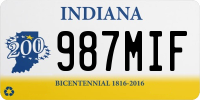 IN license plate 987MIF