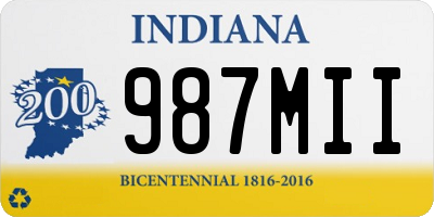 IN license plate 987MII