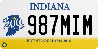 IN license plate 987MIM