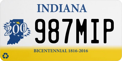 IN license plate 987MIP