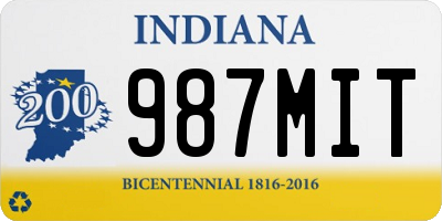 IN license plate 987MIT