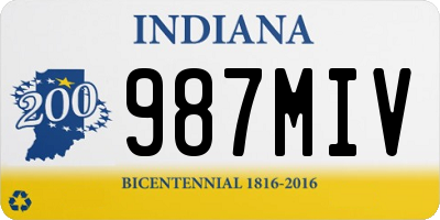 IN license plate 987MIV