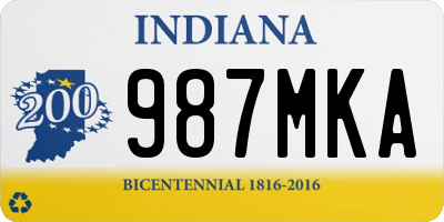 IN license plate 987MKA
