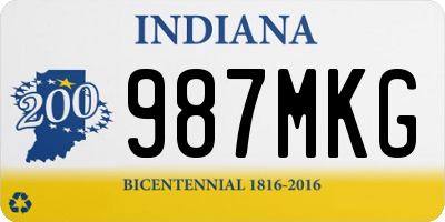 IN license plate 987MKG