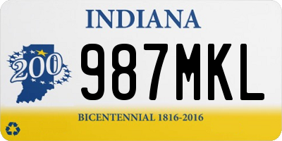 IN license plate 987MKL