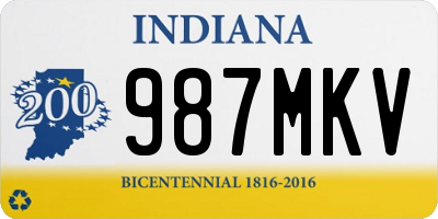 IN license plate 987MKV