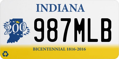 IN license plate 987MLB