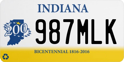 IN license plate 987MLK