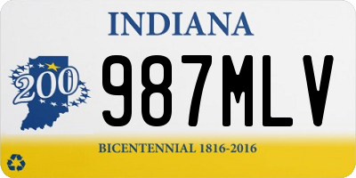 IN license plate 987MLV