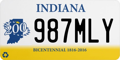 IN license plate 987MLY