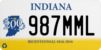 IN license plate 987MML