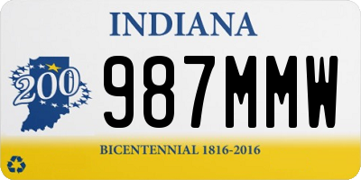 IN license plate 987MMW