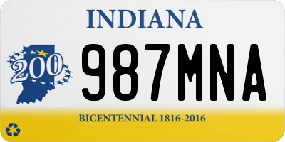 IN license plate 987MNA