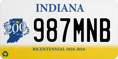 IN license plate 987MNB