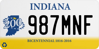 IN license plate 987MNF