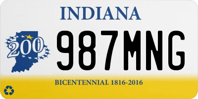 IN license plate 987MNG