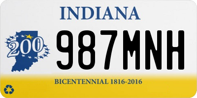 IN license plate 987MNH