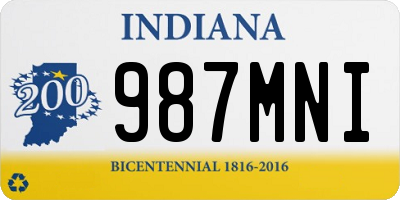 IN license plate 987MNI