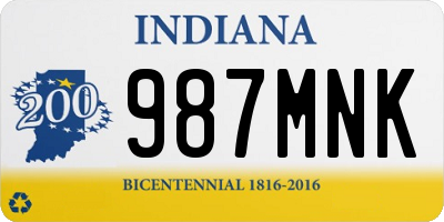 IN license plate 987MNK