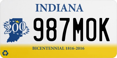 IN license plate 987MOK