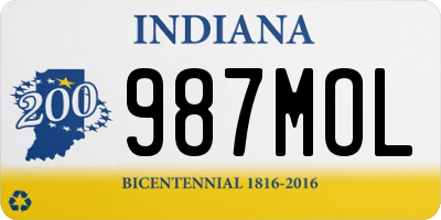 IN license plate 987MOL