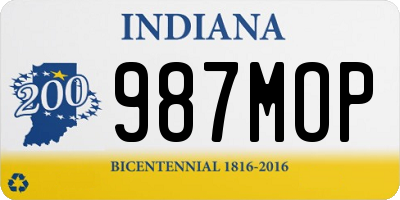 IN license plate 987MOP