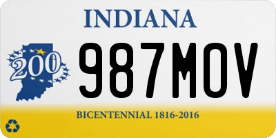 IN license plate 987MOV