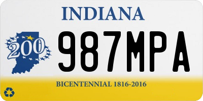 IN license plate 987MPA