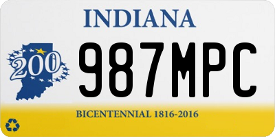 IN license plate 987MPC