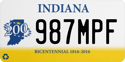 IN license plate 987MPF