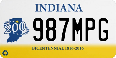 IN license plate 987MPG