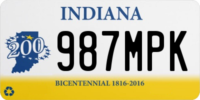 IN license plate 987MPK