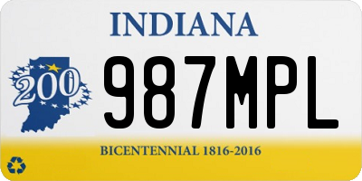 IN license plate 987MPL