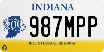 IN license plate 987MPP