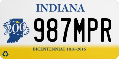 IN license plate 987MPR