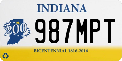 IN license plate 987MPT