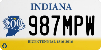 IN license plate 987MPW