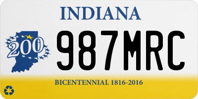 IN license plate 987MRC