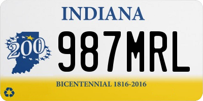 IN license plate 987MRL